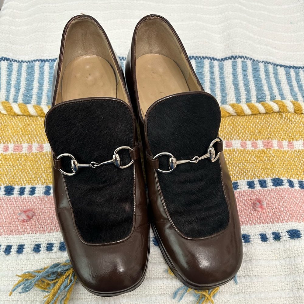 Gucci calf hair horsebit loafer